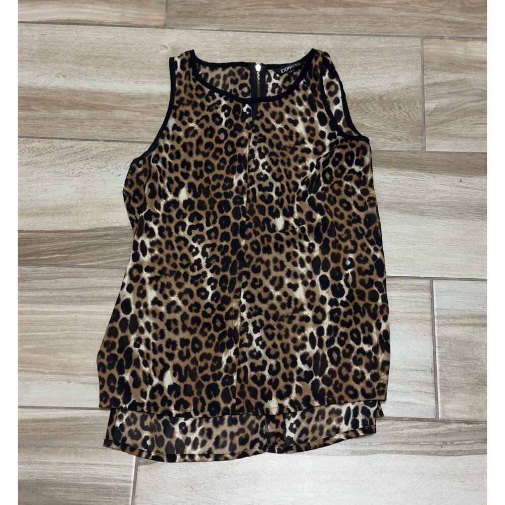 Express Keyhole Attractive Cheetah Print Sleeveless Tank‎ Top Size Medium